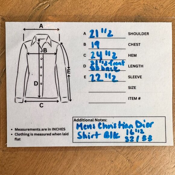 Christian Dior Chemise Cotton Blend Long Sleeve Button Down Shirt Black - Picture 7 of 8